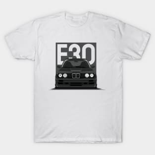 E30 Car Illustration - Black T-Shirt